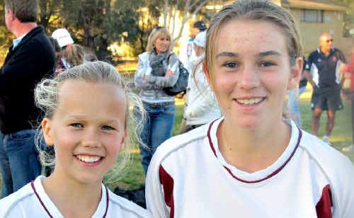 Grace Vogler and Hannah Waltisbuhl represented Queensland at the national junior football championships. Grace Vogler and Hannah Waltisbuhl represented Queensland at the national junior football championships.